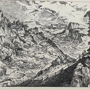 Pieter Bruegel, Alpine Landscape, Engraving, Print, Bookplate, Art~ 241229-WH 70